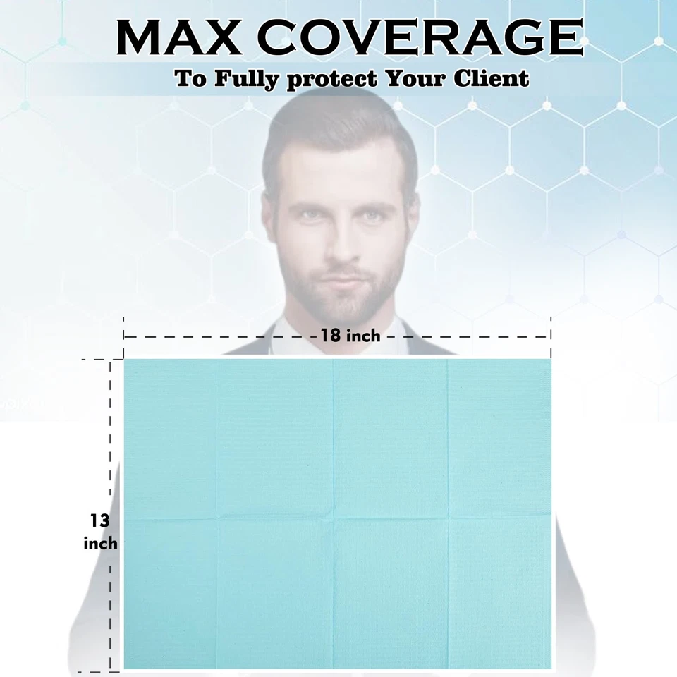 Babero Dental Desechable 13"x 18" - 3 Capas Impermeable Tatuaje Paciente Cubierta Hoja Foto 4 de 4