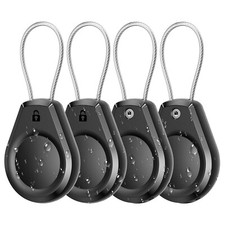 Waterproof AirTag Keychain Holder - 4 Pack Air tag Lock Case with Wire Cabl...