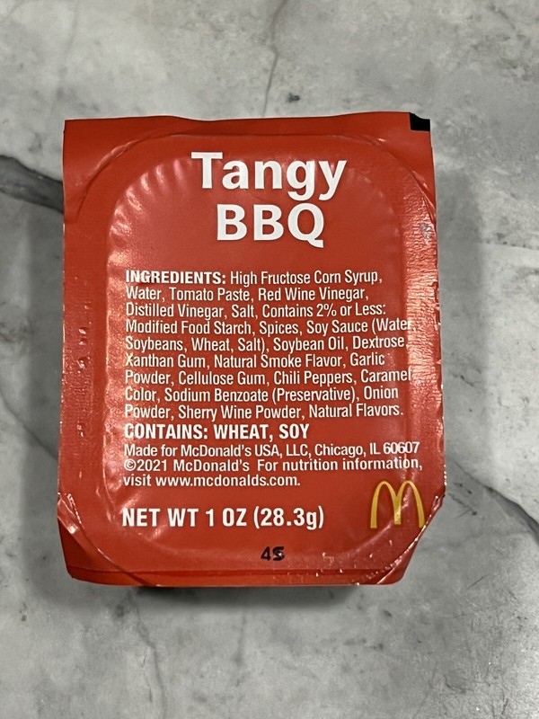 McDONALDS TANGY BBQ SAUCE PACKETS DIPPING SAUCE BARBEQUE 12 PACK = 12OZ