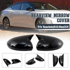 For Nissan Sentra Altima 2019-2024 Glossy Black Side Rear View Mirror Cover Caps