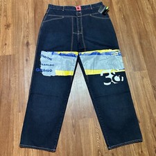 Y2K Marithe Francois Girbaud Baggy Loose Fit Blue Skater Painted Denim 42x33 NWT