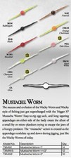 2 Packs Trigger X Ice Fishing Plastics Mustache Worm 2” Glow
