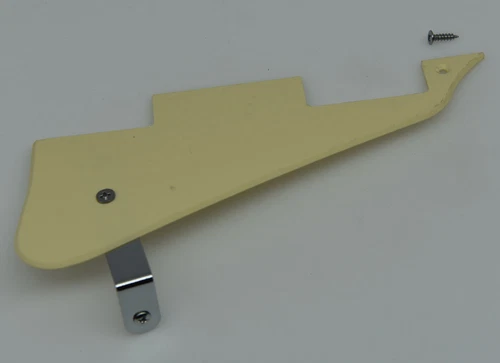 Cream 1 Ply LP Guitar Pickguard Scratch Plate with Chrome Bracket Fits Les Paul