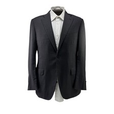 Canali 1934 Mens 42R Gray Blue Pinstripe Wool Blazer Sport Coat Made in Italy