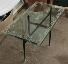 Tavolino Design Anni 50 Vetro Design Molato Disegno  Gió Ponti Ferro