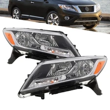 For 2013 2014 2015 2016 Nissan Pathfinder Halogen Headlights Assembly Lamps Pair