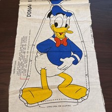 Vintage Donald Duck Fabric Panel Cut & Sew Pillow Doll Disney Woolworth Woolco