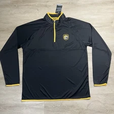 Colorado College Colosseum Athletics 1/4 Zip Pullover Blk Yellow Mens Large NWT