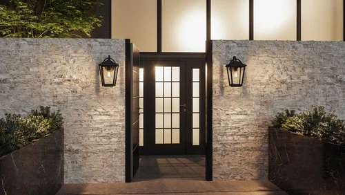 Darius 1-Light Outdoor Wall Lantern in Earth Black - Picture 5 of 6