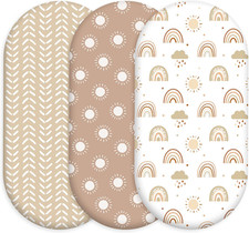 Baby Bassinet Sheets Girl Boy, 3 Pack Fitted Bassinet Sheet