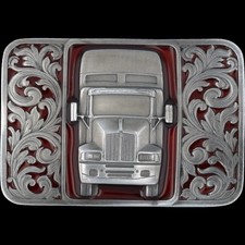 Kenworth T600 Aerodyne Semi Truck OTR Trucker Tractor NOS Vintage Belt Buckle