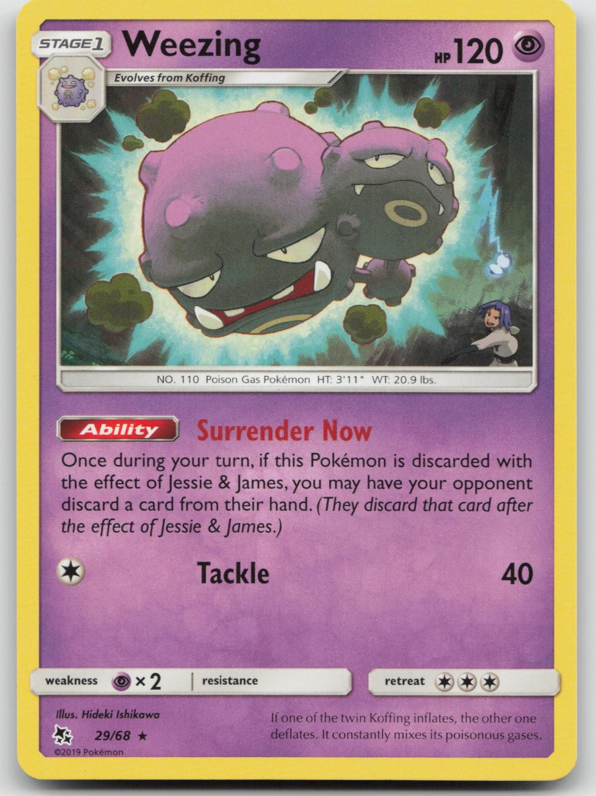 Weezing 29/68 Hidden Fates Pokemon LP