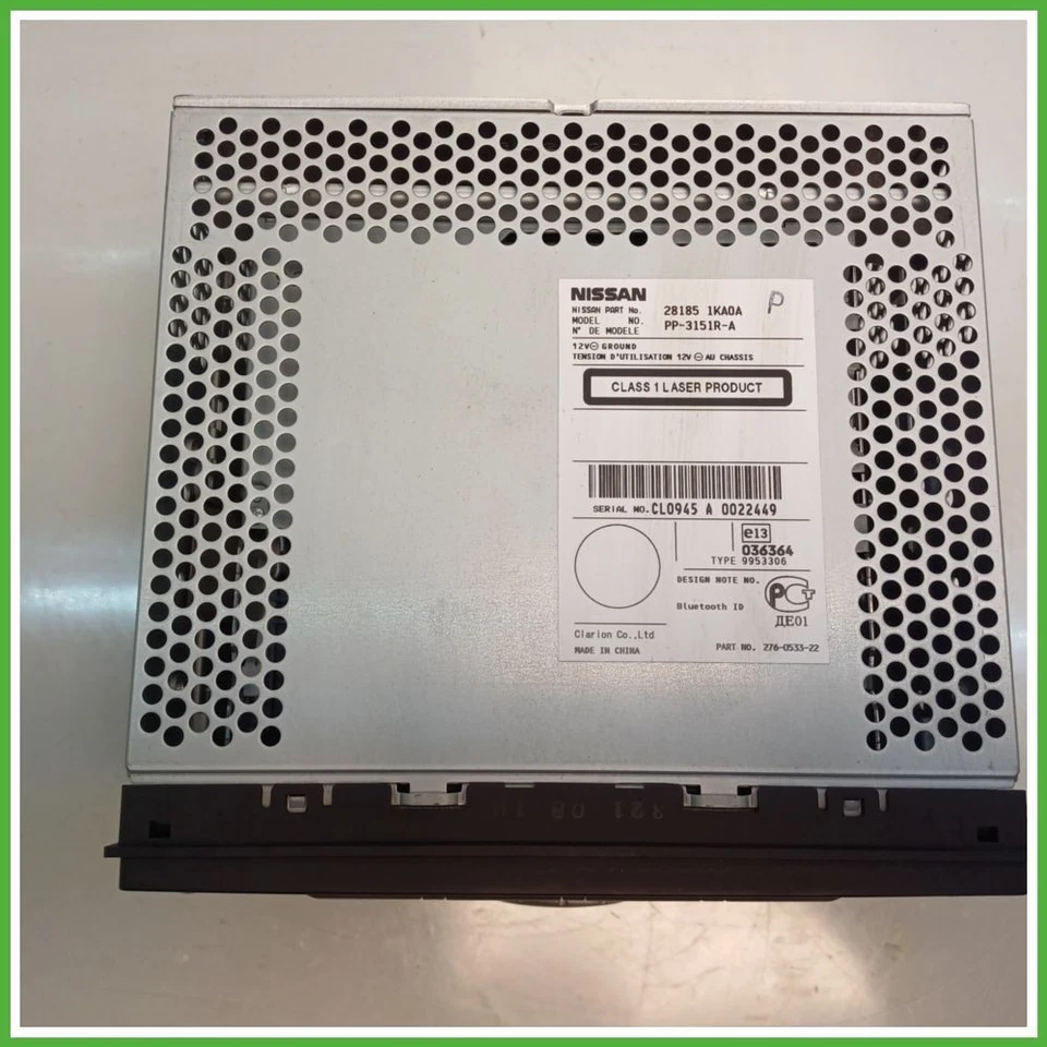 Autoradio NISSAN JUKE F15E 1.5 dCi 281851KA0A 2010 2018 CLARION PP-3151R-A - Immagine 2 di 4