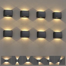 Solar Fence Lights Outdoor 8 Pack - 3000K Warm White Solar Wall Lights, IP65 ...
