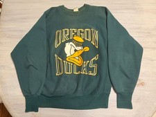 Rare Vintage 1990s University of Oregon Ducks Green Crewneck Sweatshirt Large