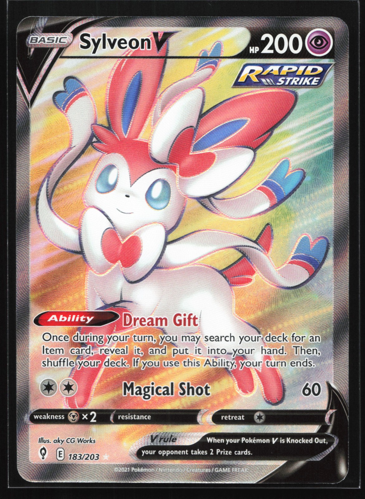Sylveon V 183/203 SWSH07: Evolving Skies Ultra Rare Pokemon Card