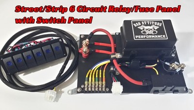 Street/Strip Car Fuse/Relay Panel Board 6 Circuits Color Coded COPPER Wire