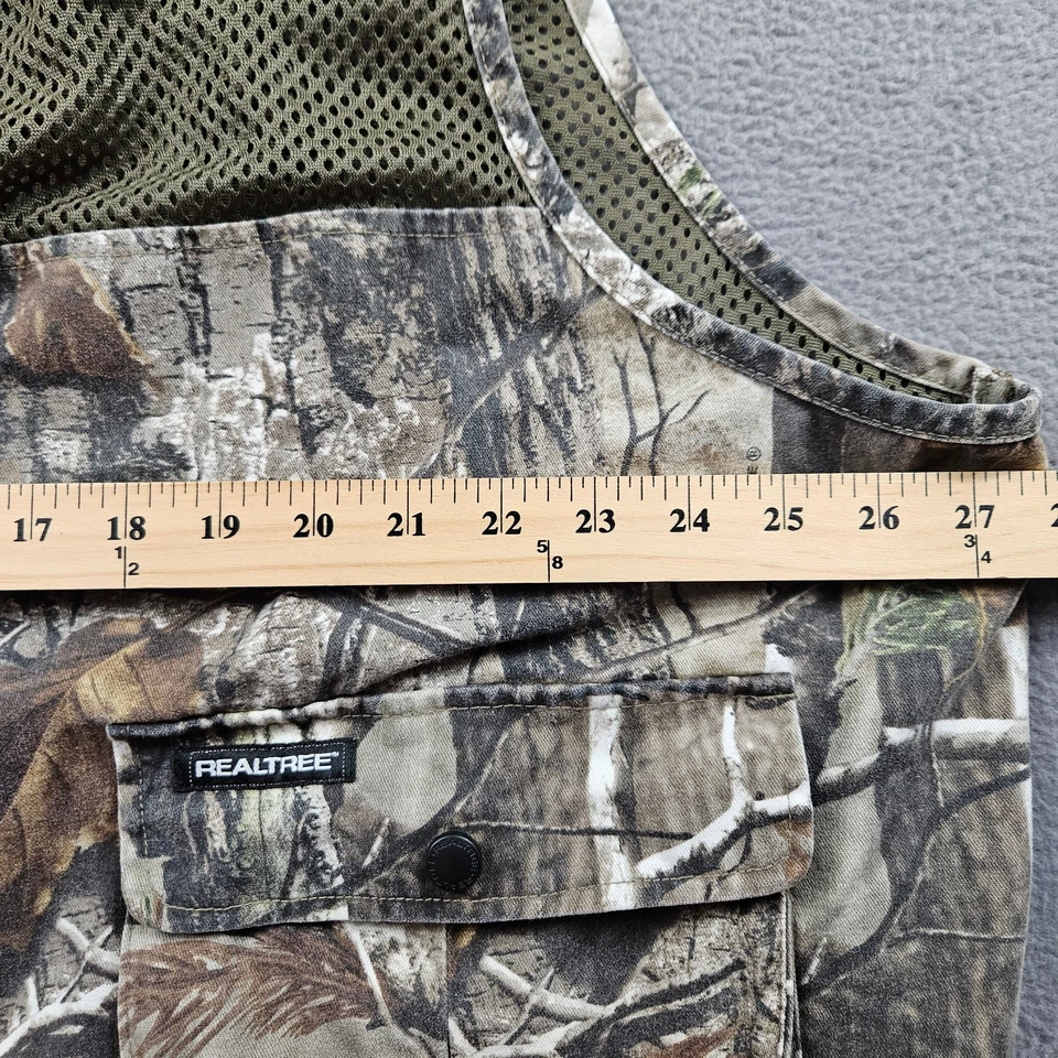 Realtree Camo Hunting Vest Mens XL / 2XL Zip Twill Mesh Cargo - Image 4 of 4