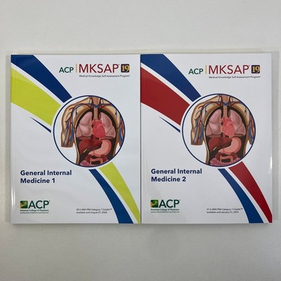 General Internal Medicine 1 & 2 ACP MKSAP 19 Medical Knowledge 2021 2 Volume Set
