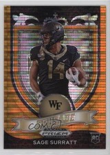 2021 Panini Prizm Draft Picks Crusade Orange Pulsar 37/49 Sage Surratt #177 10k8