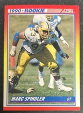 1990 Score Marc Spindler Football Rookie Card (RC) 295 Pittsburgh Panthers DT VG. rookie card picture