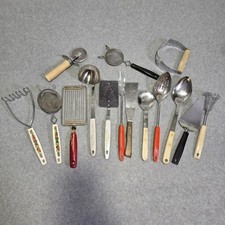 Vintage Stainless Steel Kitchen Utensils Lot Of 15 Ekco Wooden Spatula Foley