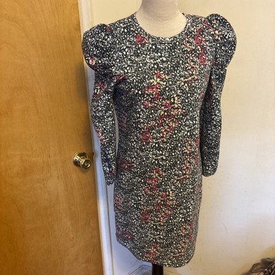 Rebecca Minkoff Women s Janine Floral Puff Sleeves Sweatshirt Dress Small 