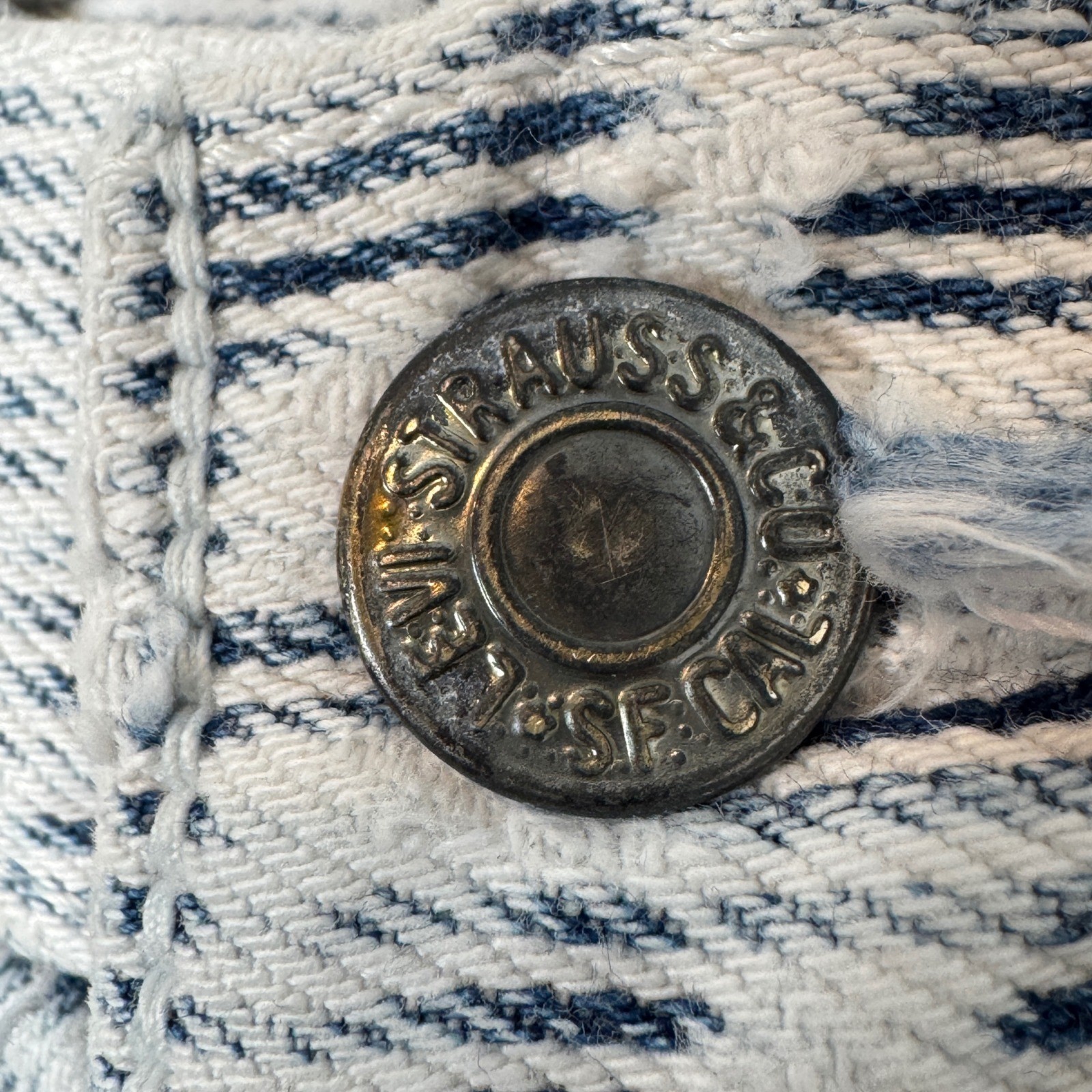 RARE 1990s Levis 501 X Nigo Hickory Striped Collectors Vintage Denim Jeans image 5