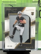 2025 Panini Immaculate Football NFL Jack Bech Clearly Auto 2 Color Patch /49
