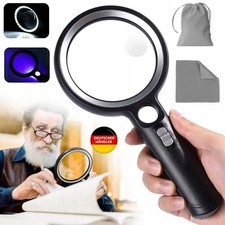 LED Lupe Leselupe mit Licht Beleuchtung 10-fach Vergrößerungsglas Juwelierlupe