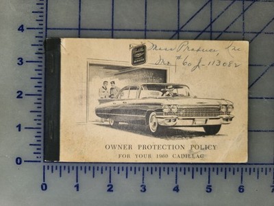 1960 Cadillac Owners Manual Protection Policy Original Fleetwood Deville 60 75