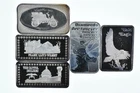 Lot 5 VINTAGE 1 Oz Silver Bars/Rounds Art Bars Collection Poured .999 *531