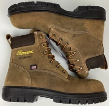 Thorogood 804-4149 Men's 6" Leather WP Nano Safety Toe Work Boots Brown Size 8 D