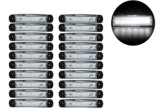 20 X SEGNALATORE LUCE INGOMBRO 6 LED SMD 24V 24 VOLT BIANCO CAMION RIMORCHI L051