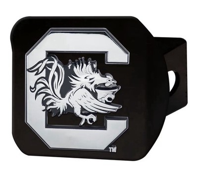 FANMATS NCAA Metal Trailer Hitch Cover Black & Chrome South Carolina Gamecocks