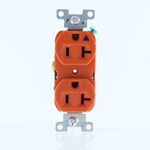 Salida receptáculo Eaton naranja aislada tierra resistente 20A 125V IG5362RN - Imagen 3 de 6