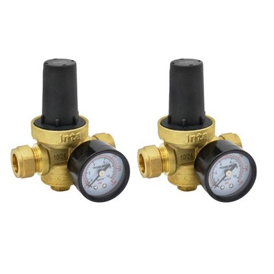 2 x Inta Druckminderventil mit Manometer PRVG15 (Doppelpack)