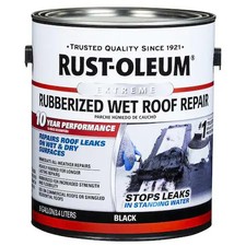 Rust-Oleum 351237 Wet Roof Repair, Asphalt, Black, 0.9 Gal