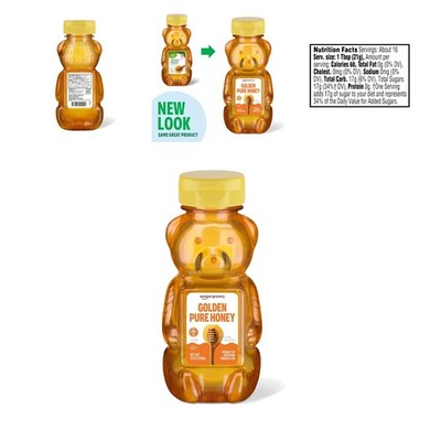 Golden Pure Clover Honey 12 Oz - 100% Natural Sweetener, Kosher Certified