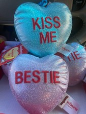 SWEETHEARTS Blue KISS ME Valentine's Day Heart BACKPACK CLIP Accessory LOT OF 4