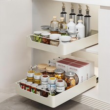 Pull Out Cabinet Organizer Fixed With Adhesive Nano Film, Heavy Duty Sliding ...