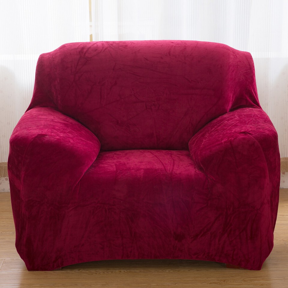 1/2/3/4 Seaters Velvet Elastic Stretch Sofa Covers Slipcover Protector