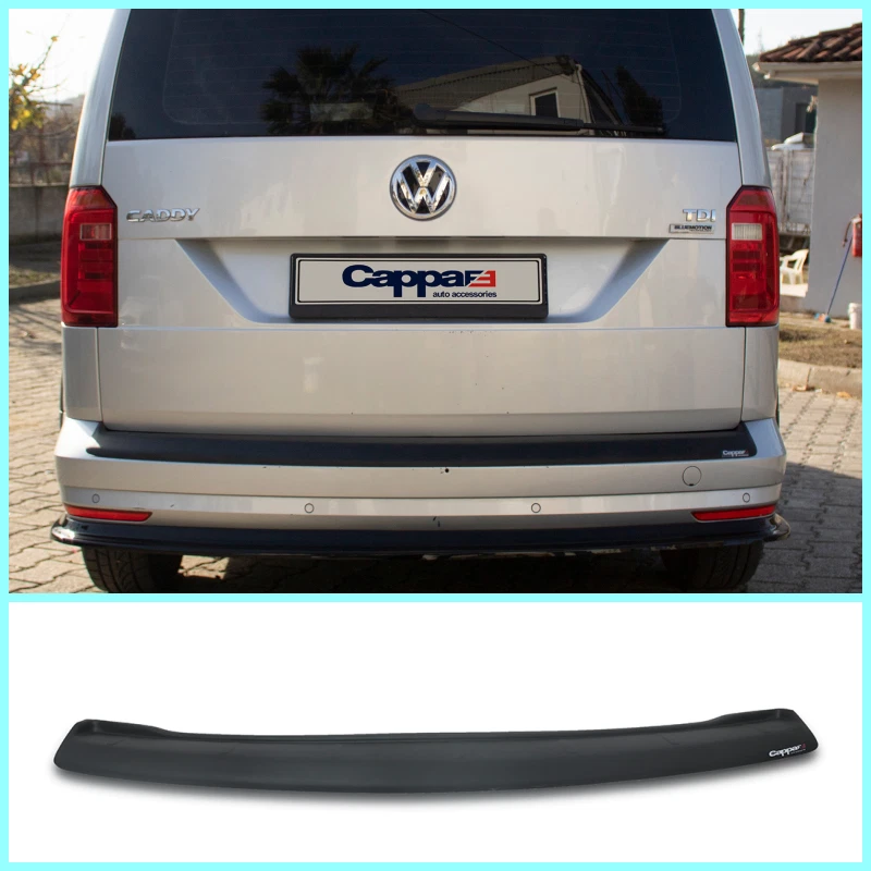 Abs Plastic Rear Bumper Protector (Black) For VW Caddy MK3 III 2003-2014 - Picture 1 of 6