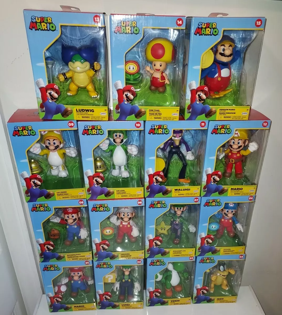 NEW Super Mario Bros. 3-PK LUIGI, TOAD, YOSHI Action Figures Collectible