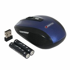 NEW Raygo Wireless Optical Mouse Blue 2.4GHz 6Button High Gloss 1600dpi Cordless