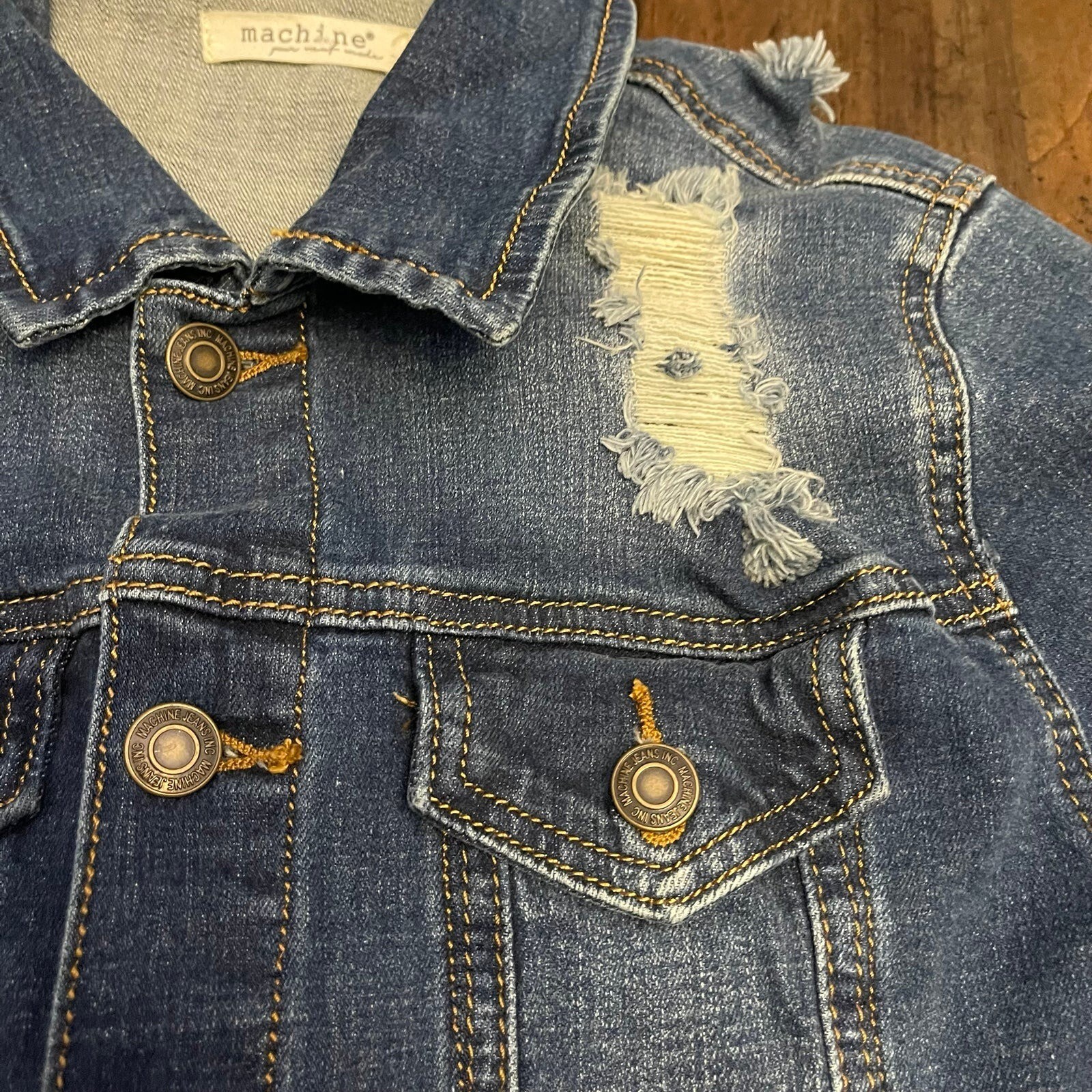 Machine Shredded Denim Jacket - image 8