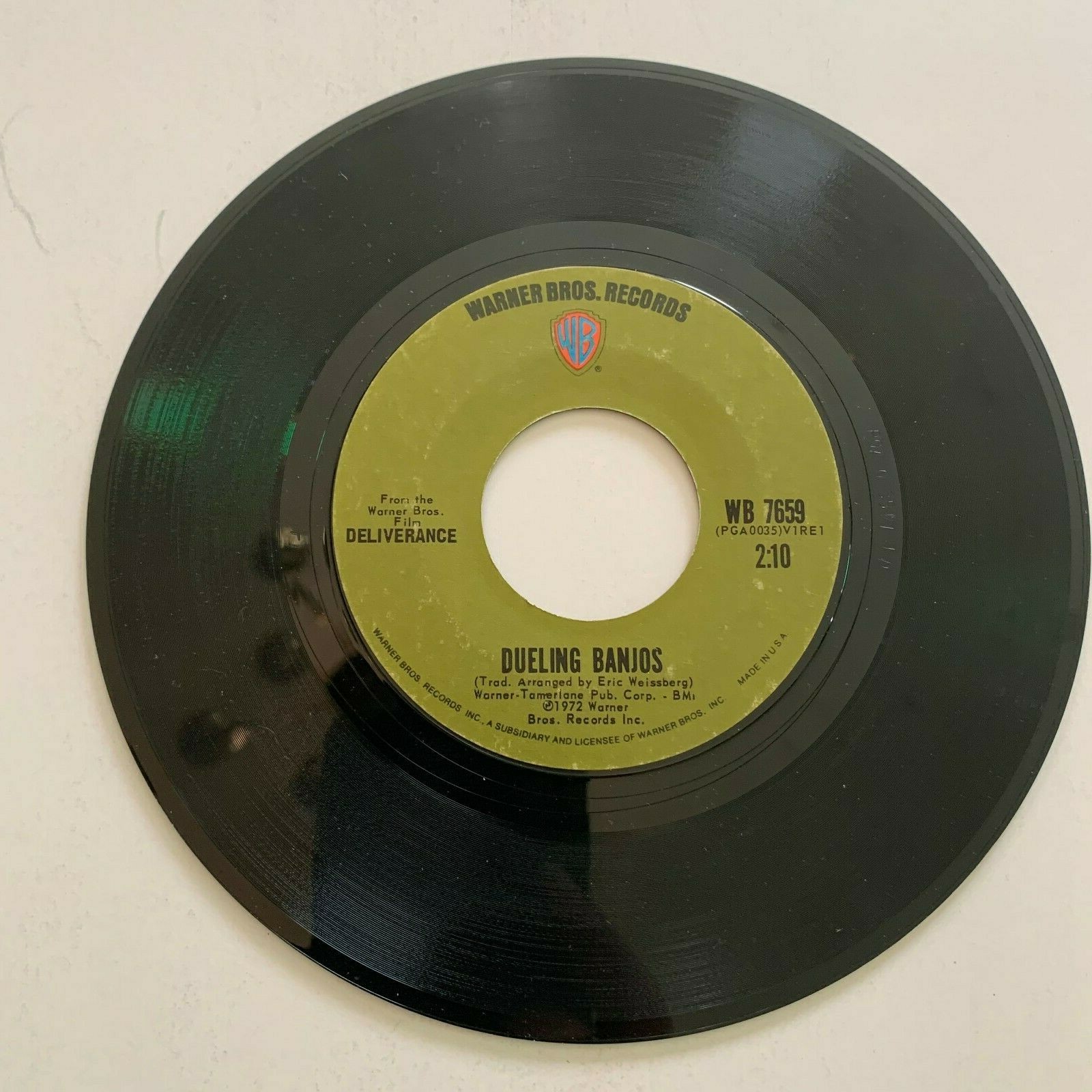 1972 Dueling Banjos from Deliverance Movie Vinyl 45 RPM Warner Bros