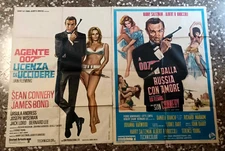 LOTTO 4 Manifesti 2F - AGENTE 007 LICENZA DI UCCIDERE, GOLDFINGER Poster Affiche