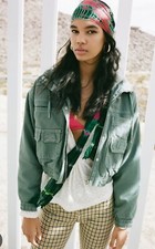 Bnwt Womens Bdg Urban Outfitters Jared Sherpa Lined Utility Jacket Size L 10-12