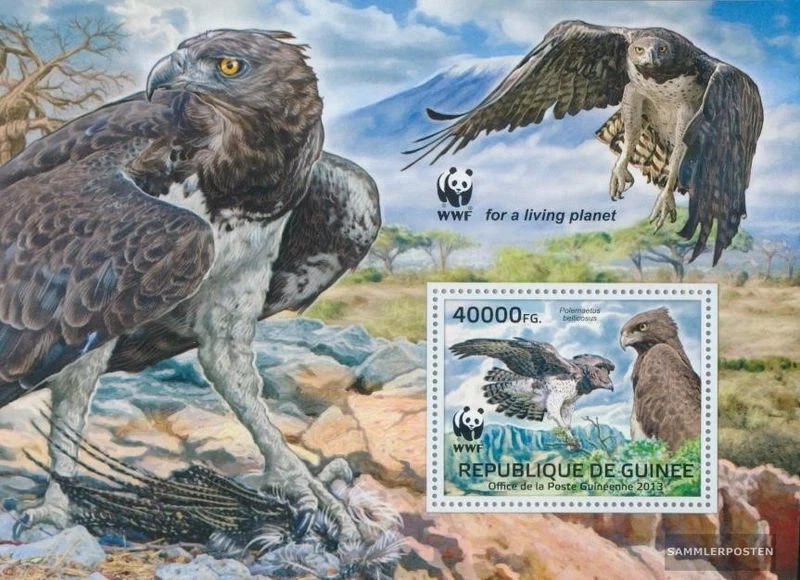 Briefmarken Guinea 2013 Mi Block 2241 (kompl. Ausgabe) postfrisch WWF - Greifvög - Bild 1 von 1